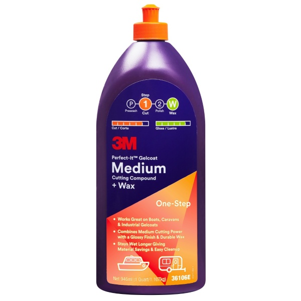 3M Perfect It Gelcoat Medium Cutting Compound + Wax 946ml (1)